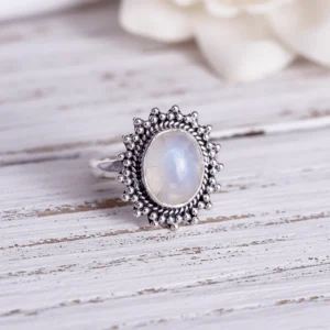 Moonstone Vintage Silver Statement Ring